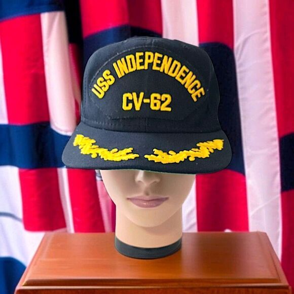 USS Independence Snapback Hat CV 62 US Navy Scrambled Eggs Vintage USA Made - Picture 12 of 15